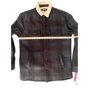 GRIZZLY GRIPTAPE COMPANY Plaid Flannel Sherpa Lined Shirt Men's Size Medium Warm